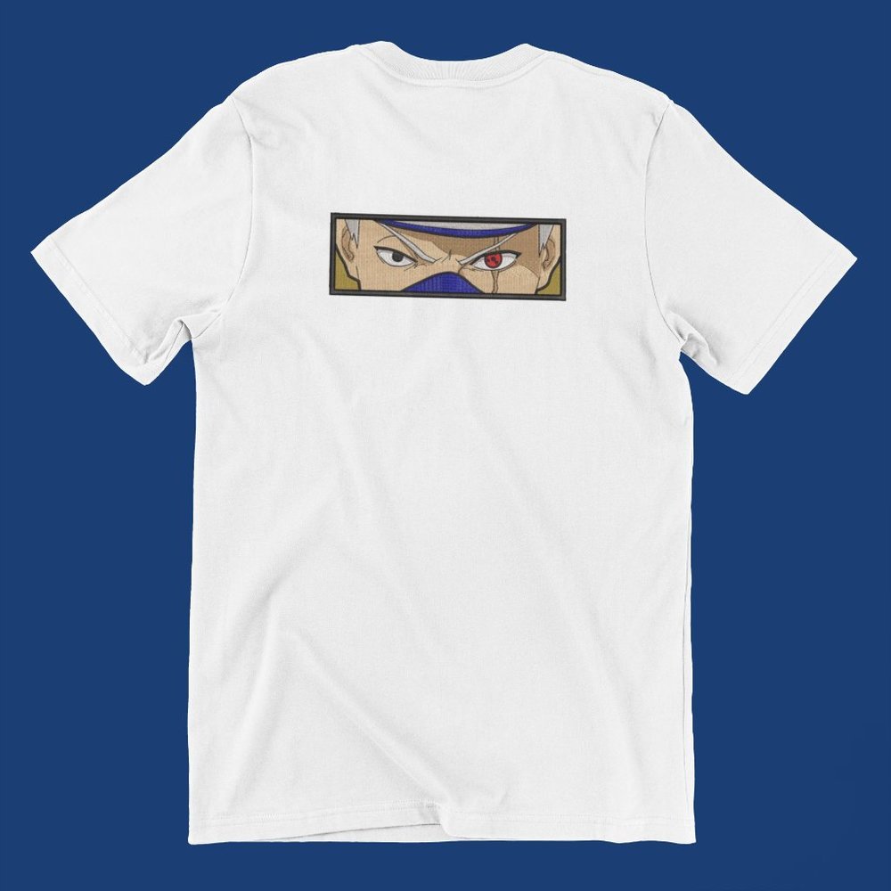 New- White&black Embroidered anime box T-shirt